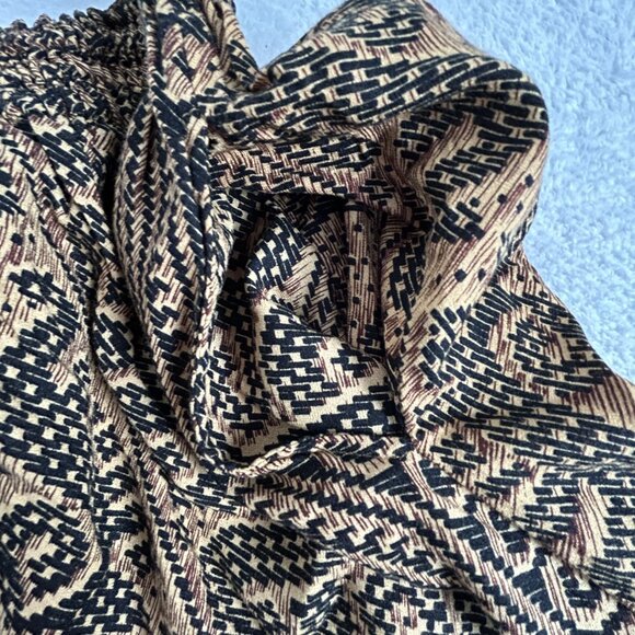 Kusnadi New York Womens Smocked High Waist Bohemian Harem Pants Handmade Brown - Picture 9 of 9